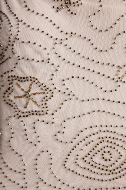 Julia White Beaded Maxi Skirt