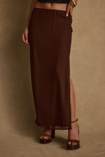 Layla Mocha Maxi Skirt