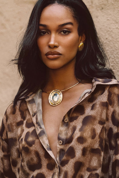 Lennox Leopard Drop Waist Micro Mini Dress