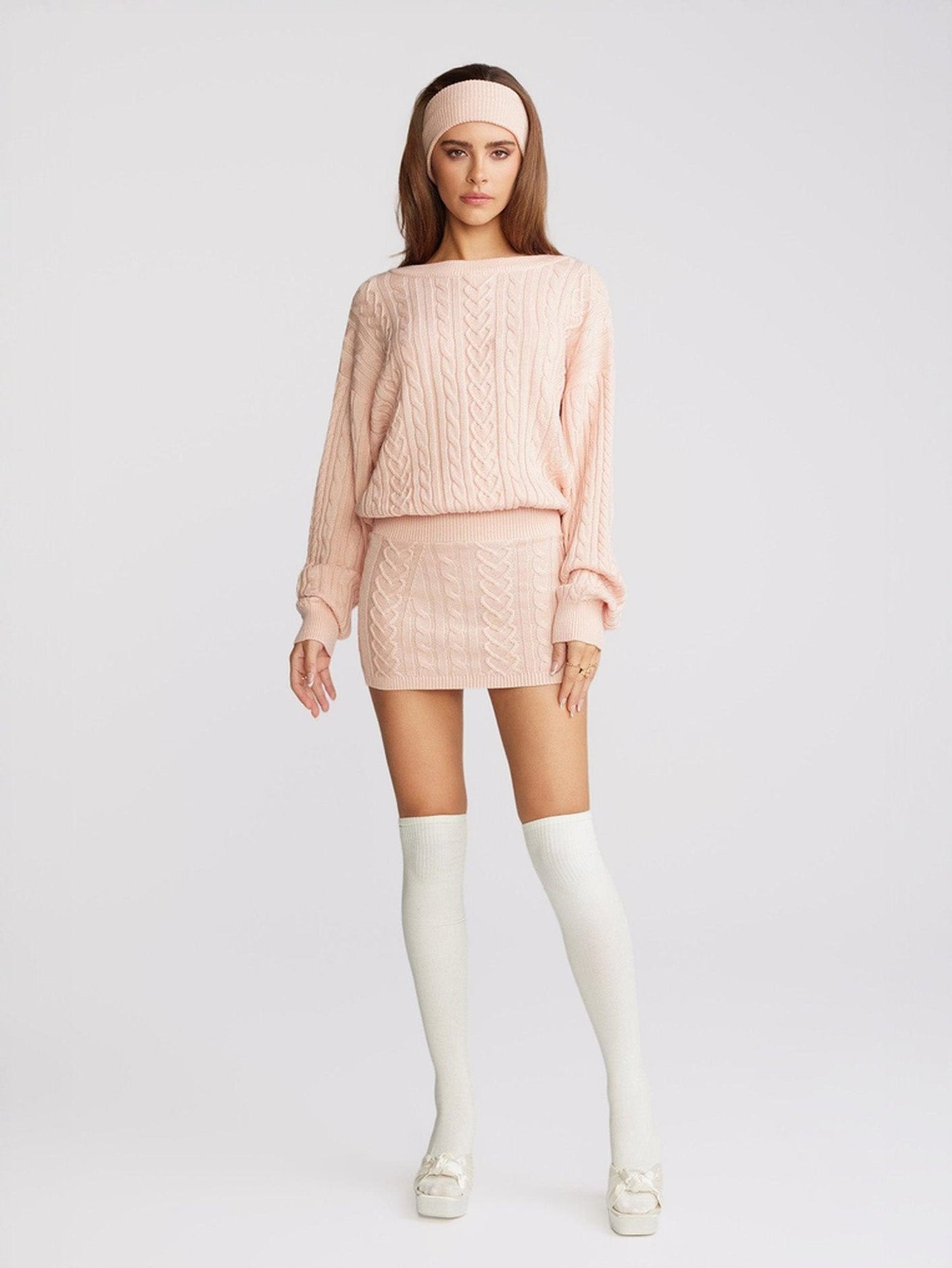 Kendall Knit Dress (Peach) (Final Sale)