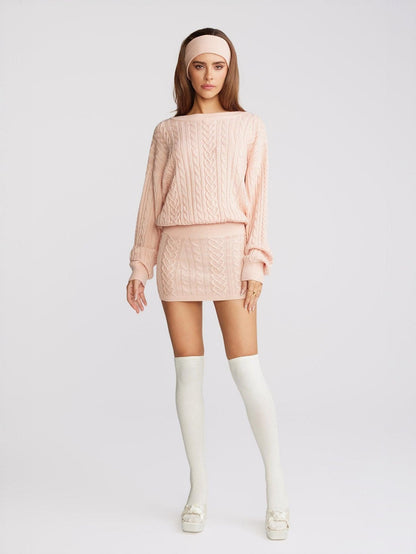 Kendall Knit Dress (Peach) (Final Sale)