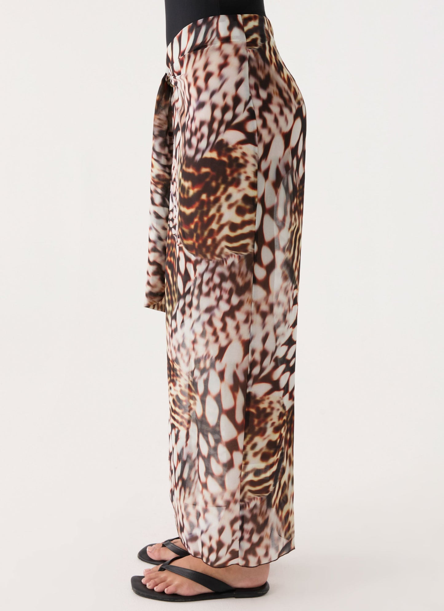 Low Tide Sarong Maxi Skirt - Leopard Hibiscus