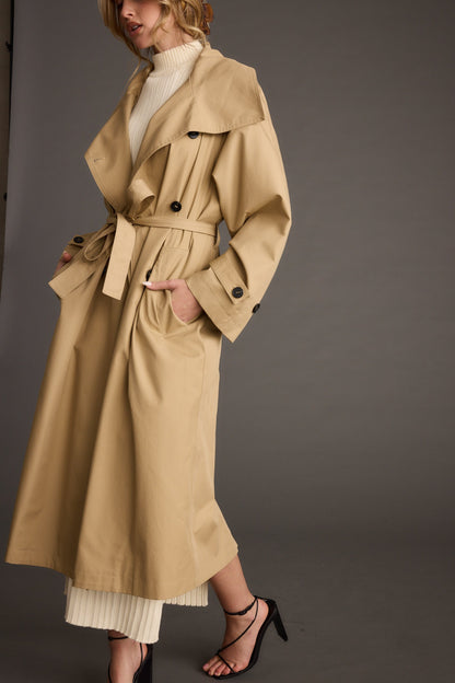 Kate Midi Dress + Moss Trench Coat