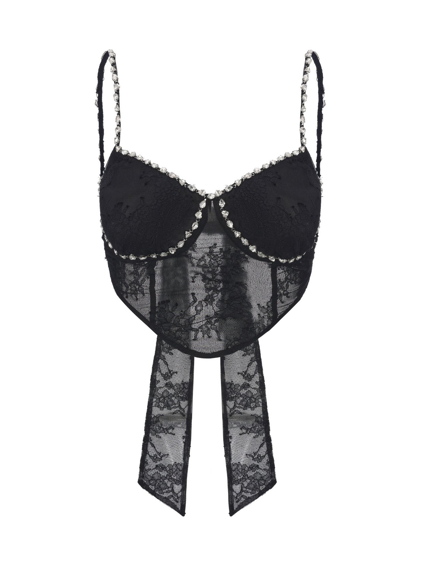 Noemi Lace Bow Black Top
