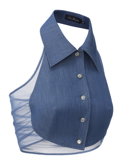 Amara Open-Back Blue Top