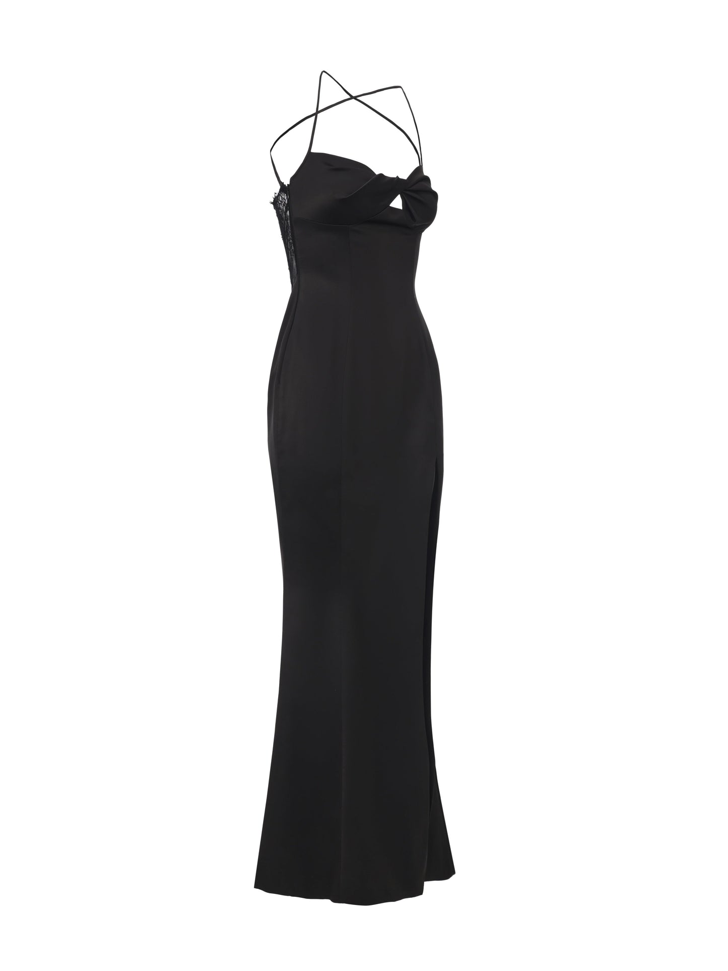 Brielle Twist-Front Black Dress