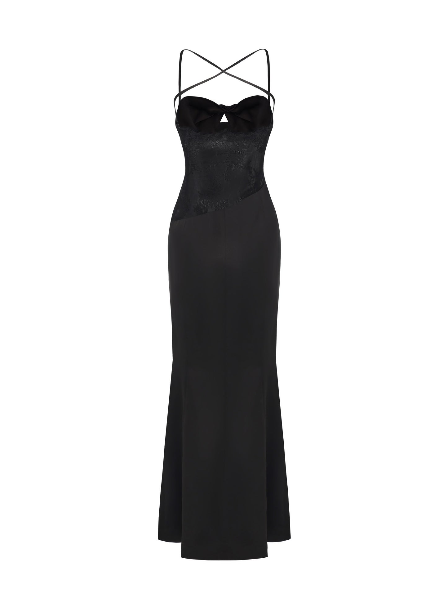 Brielle Twist-Front Black Dress
