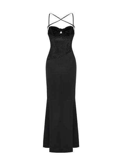 Brielle Twist-Front Black Dress