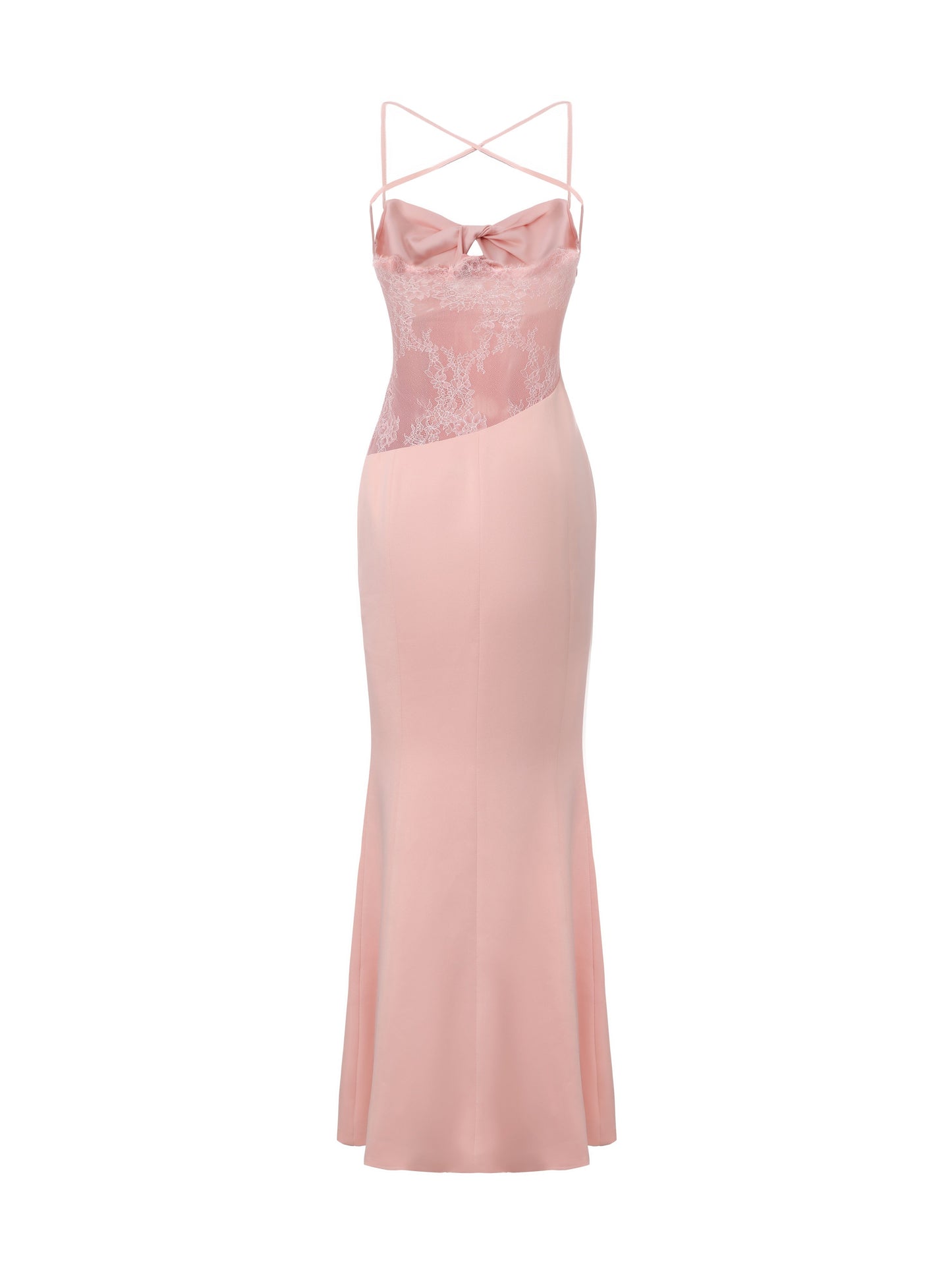 Brielle Twist-Front Peach Pink Dress