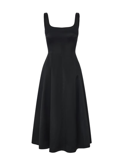 Lauren Satin Black Dress