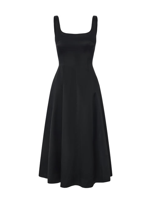 Lauren Satin Black Dress