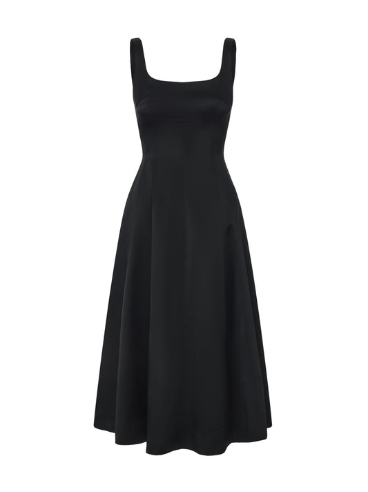 Lauren Satin Black Dress
