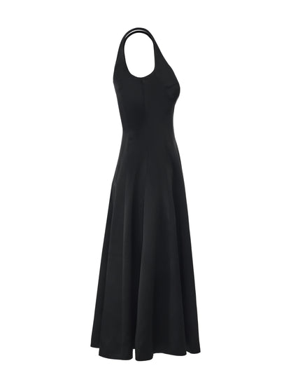 Lauren Satin Black Dress
