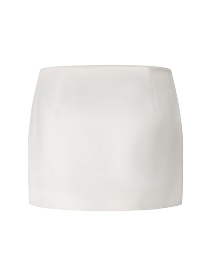 Ayla Satin White Mini Skirt