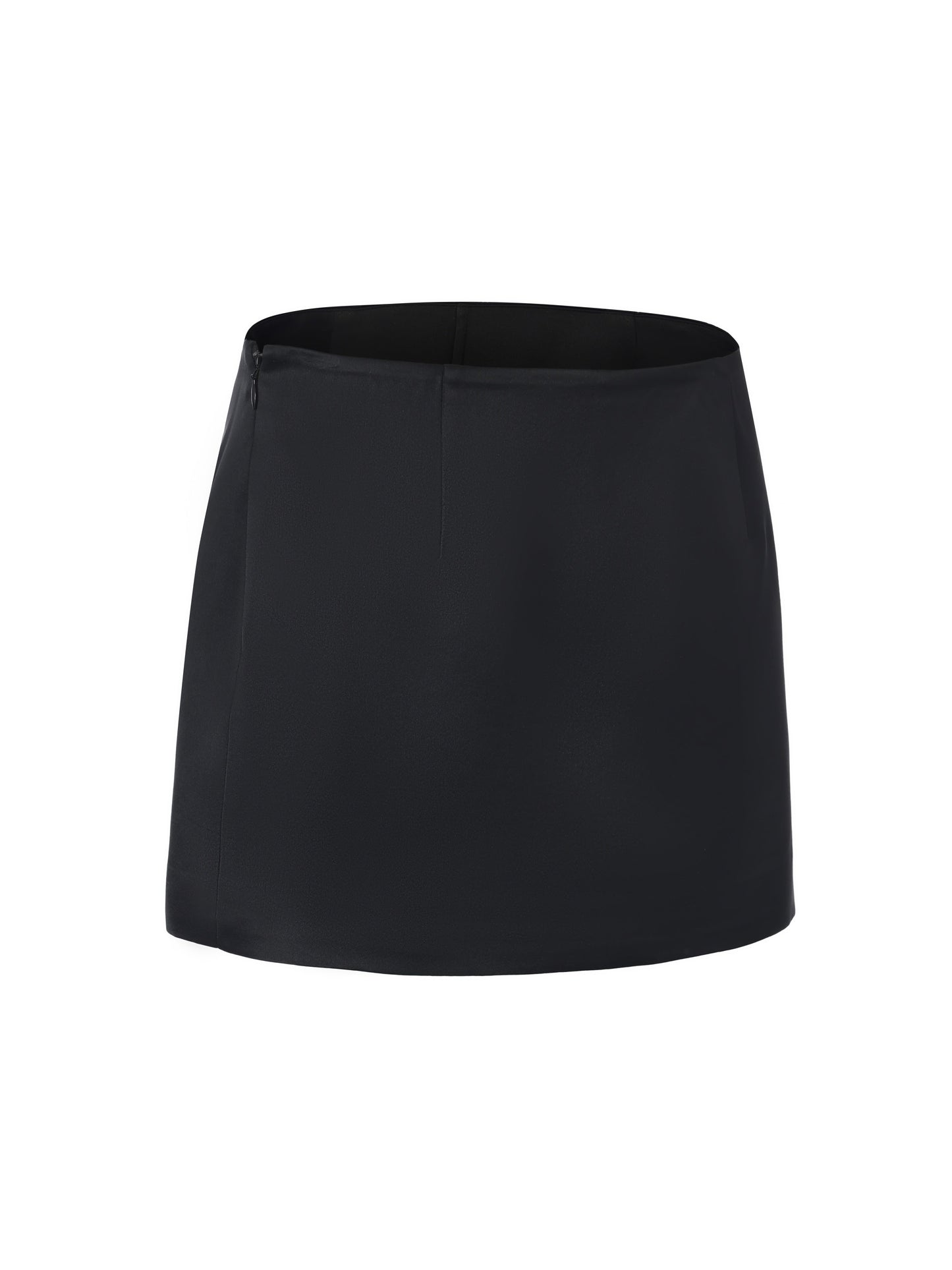 Ayla Satin Black Mini Skirt