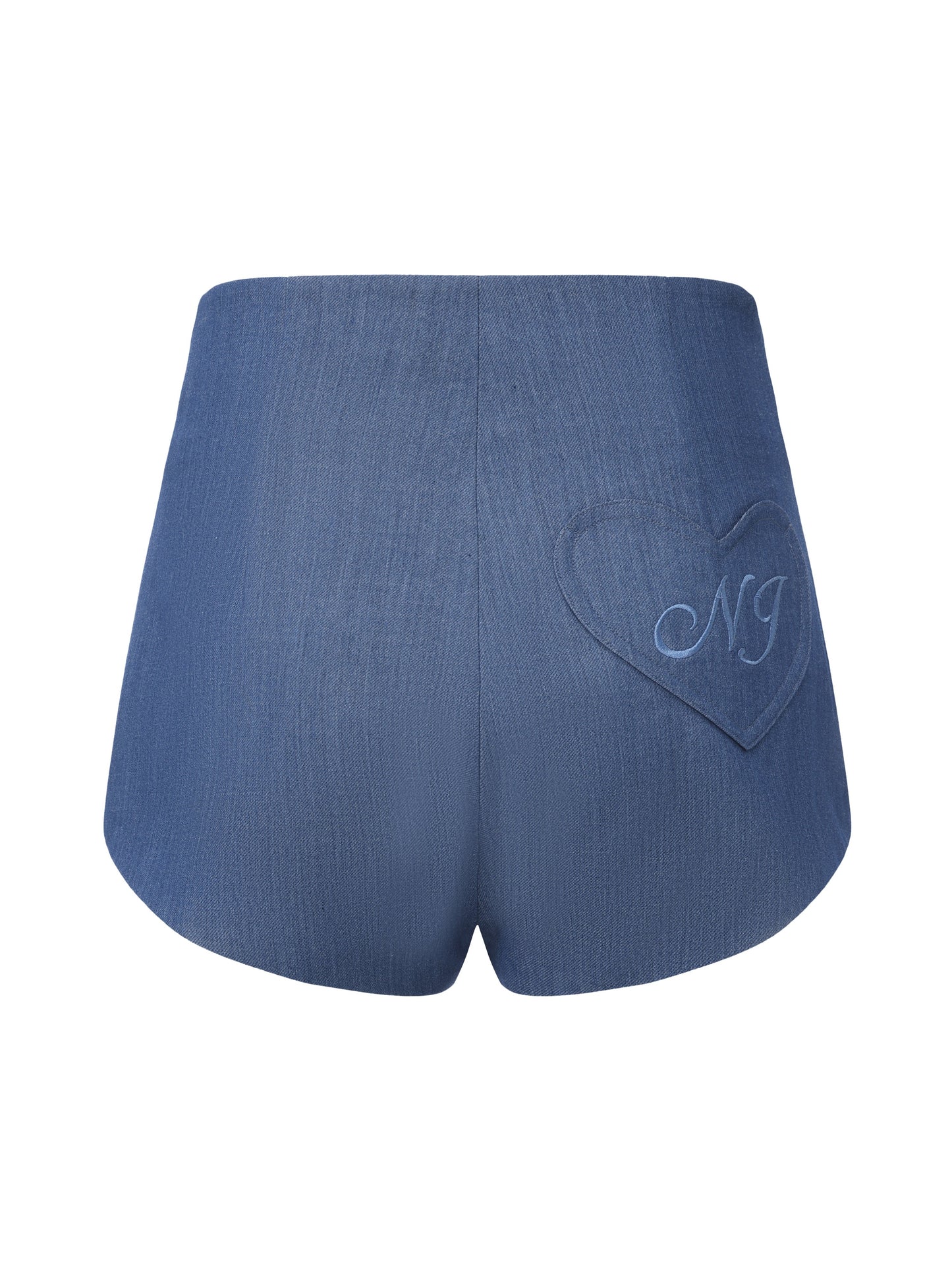 Amara High-Waist Blue Shorts