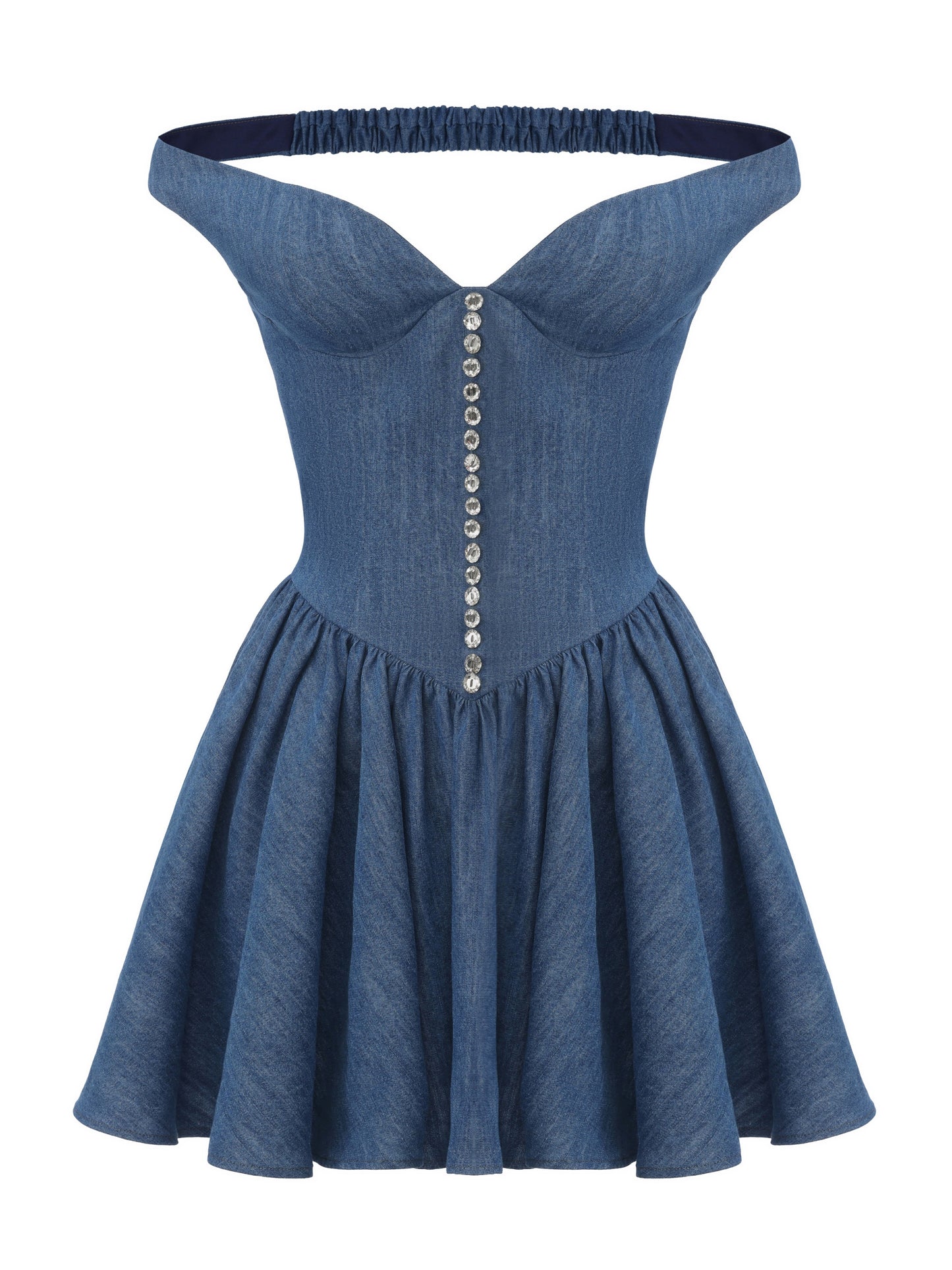Isabela Off-Shoulder Blue Dress