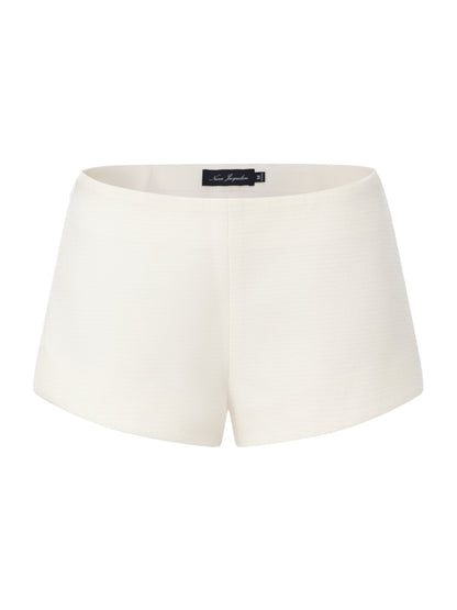 Camille Tailored White Mid-Rise Shorts