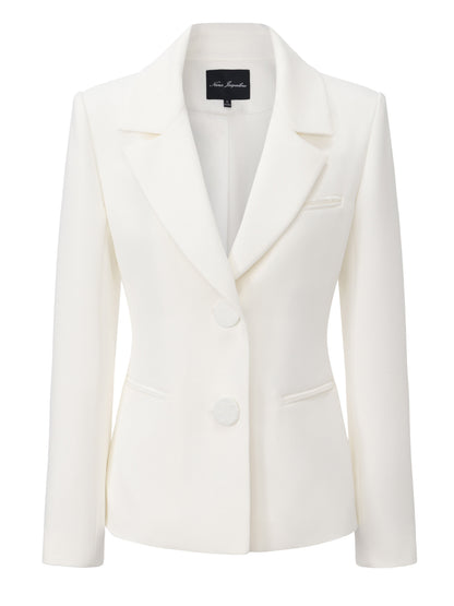 Margot Peak-Lapel White Blazer