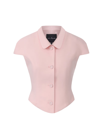Alina Waist-Cinched Pink Top