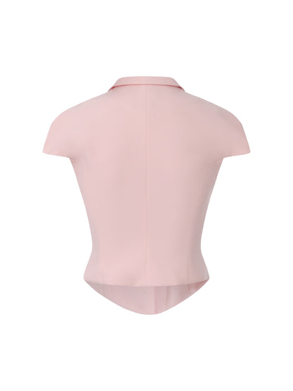 Alina Waist-Cinched Pink Top