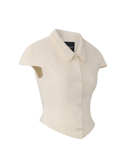 Alina Waist-Cinched Champagne Top