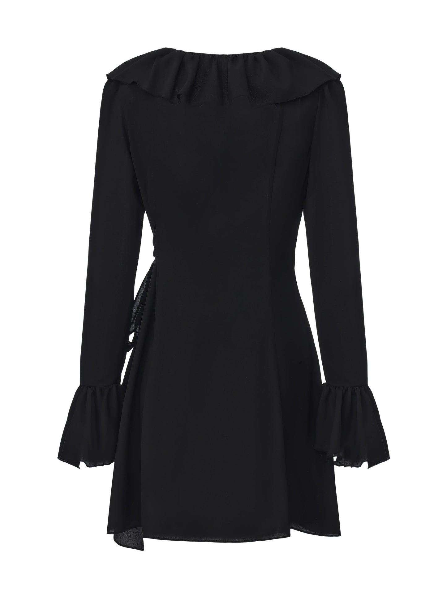 Charlotte Ruffle Black Dress
