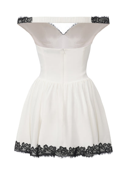 Isabela Lace Trim Off-Shoulder Mini Dress