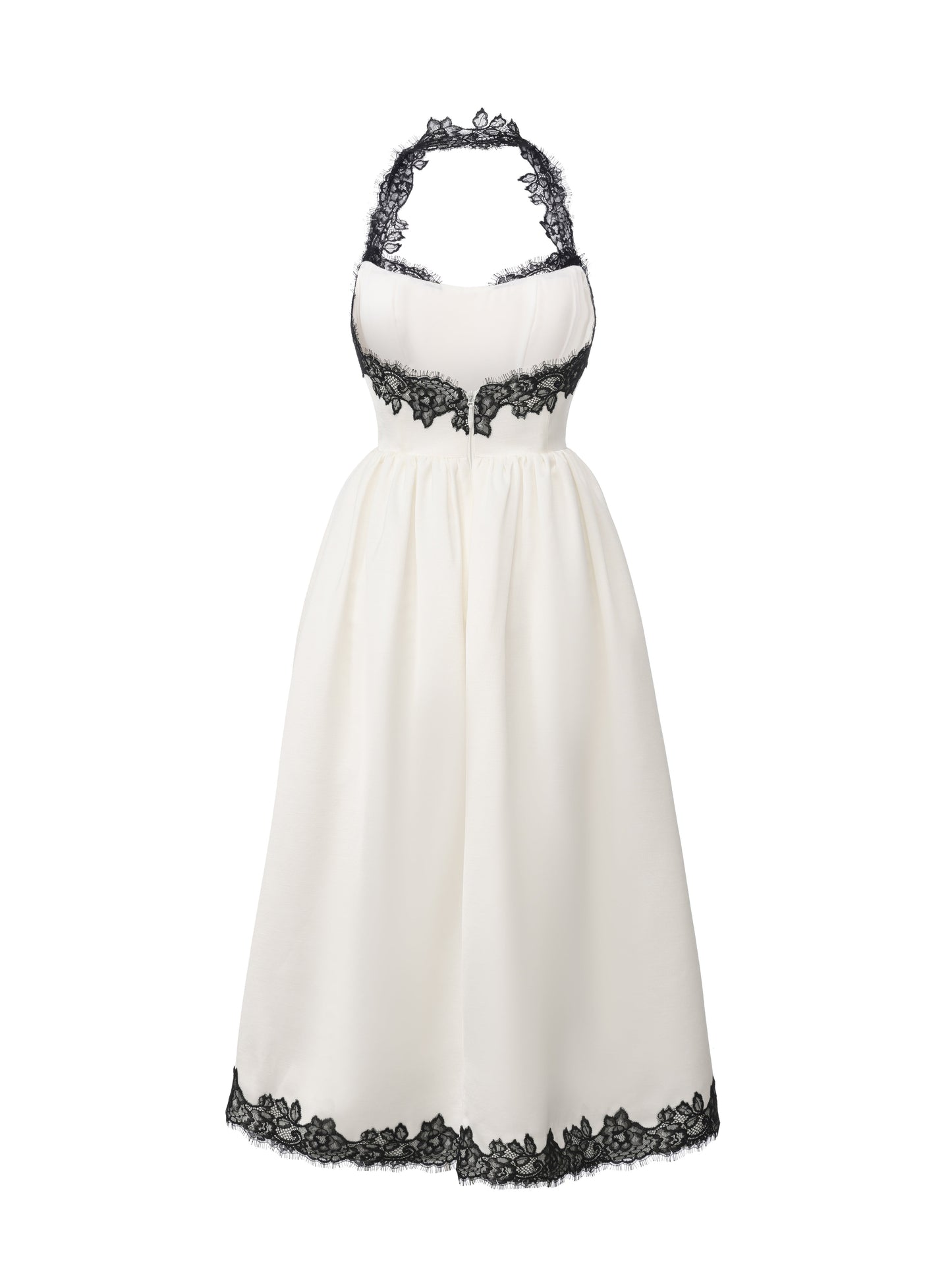 Chantal Lace Halter Ivory Acetate Maxi Dress