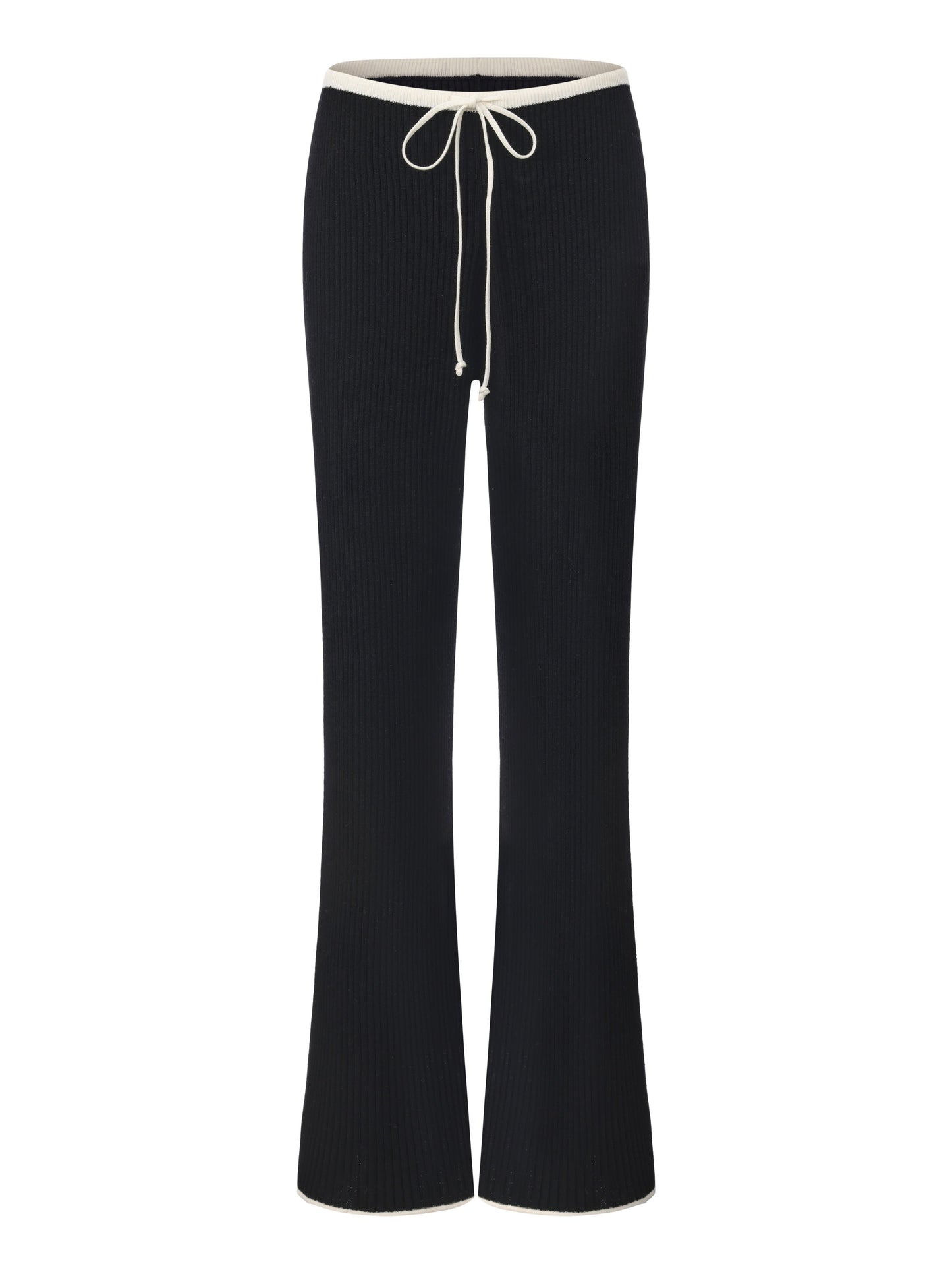 Charlotte Ribbed Black Pants