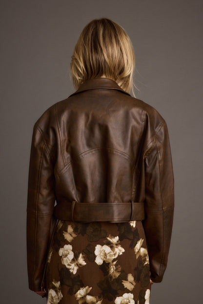Mulholland Mocha Vegan Leather Moto Jacket