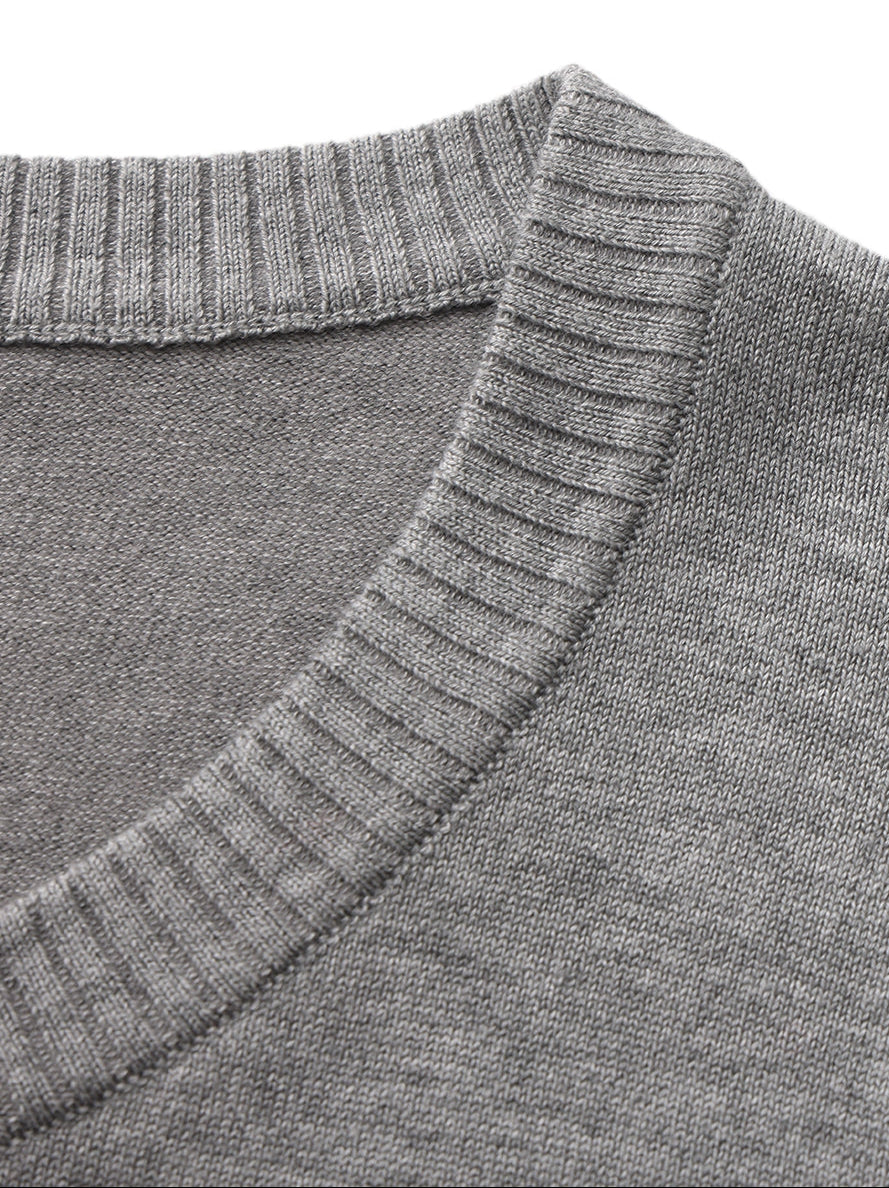 Millie Round-Neck Grey Knit Cardigan