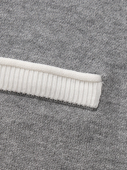 Millie Round-Neck Grey Knit Cardigan
