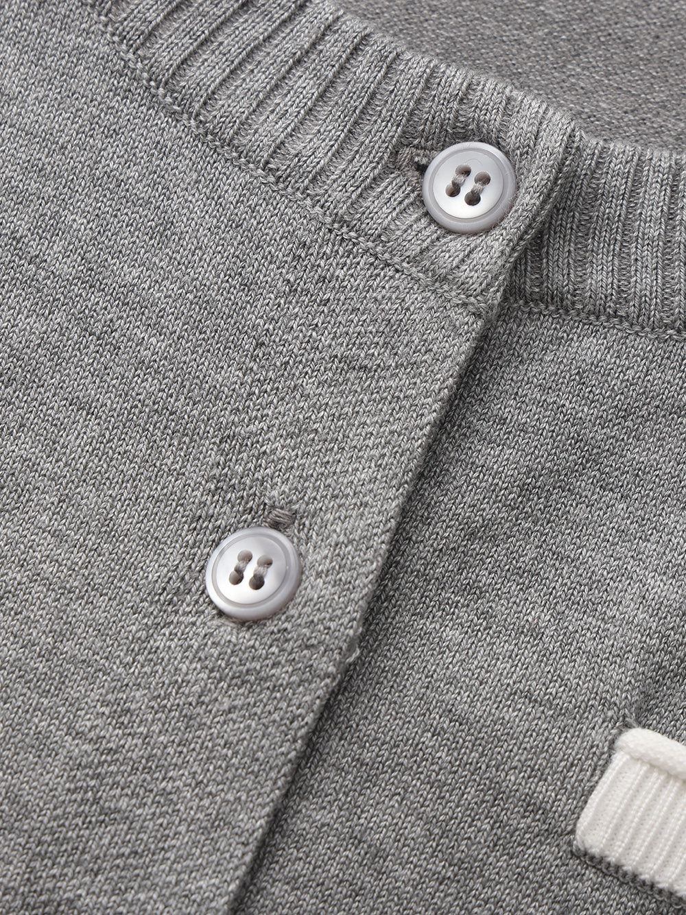 Millie Round-Neck Grey Knit Cardigan