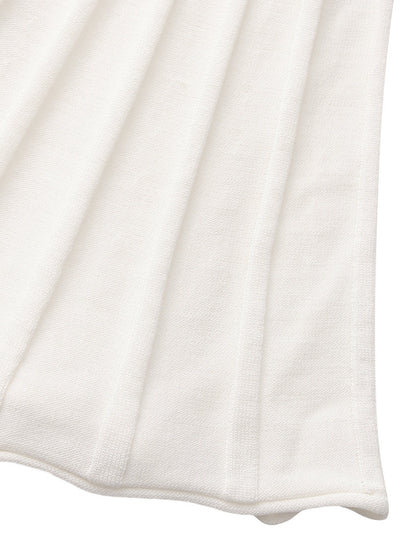 Ava Reverse Halter White Knit Flared Dress