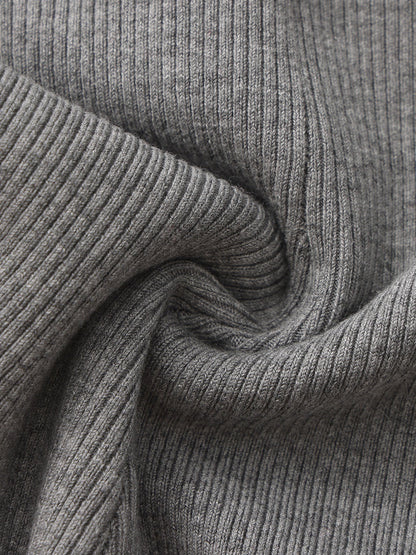 Ava Contrast Halter Knit Grey Romper