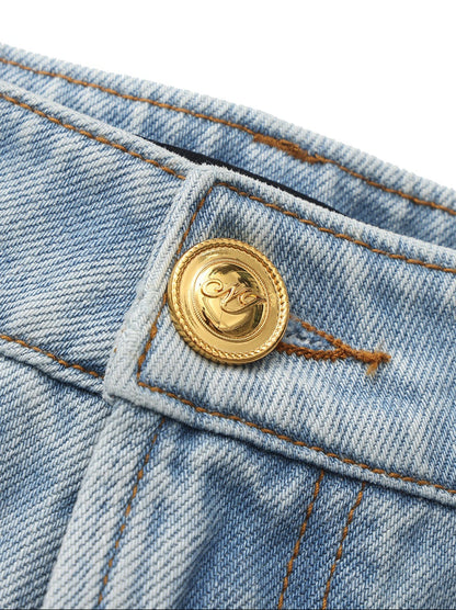Ava Low-Rise Light Blue Straight Leg Jeans