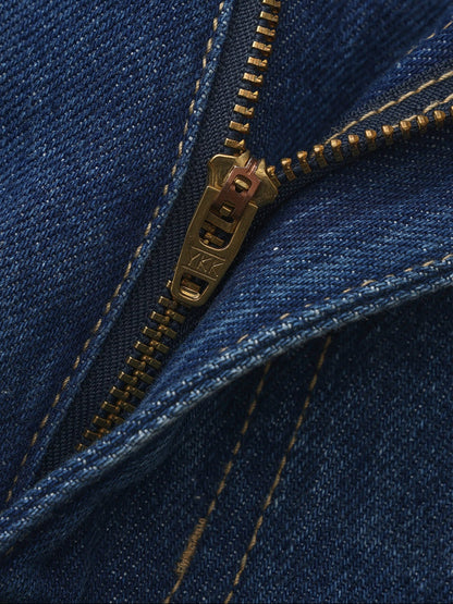 Ava High-Waist Blue Straight Leg Jeans