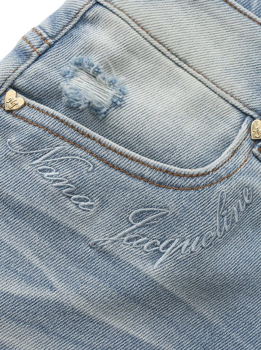 Lexi Low-Rise Light Blue Denim Mini Skirt