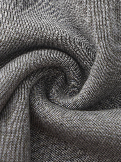 Mia Contrast-Collar Grey Short Sleeve Knit Top