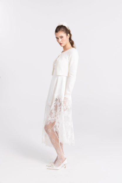 Mirabelle Knitted Cardigan (White)