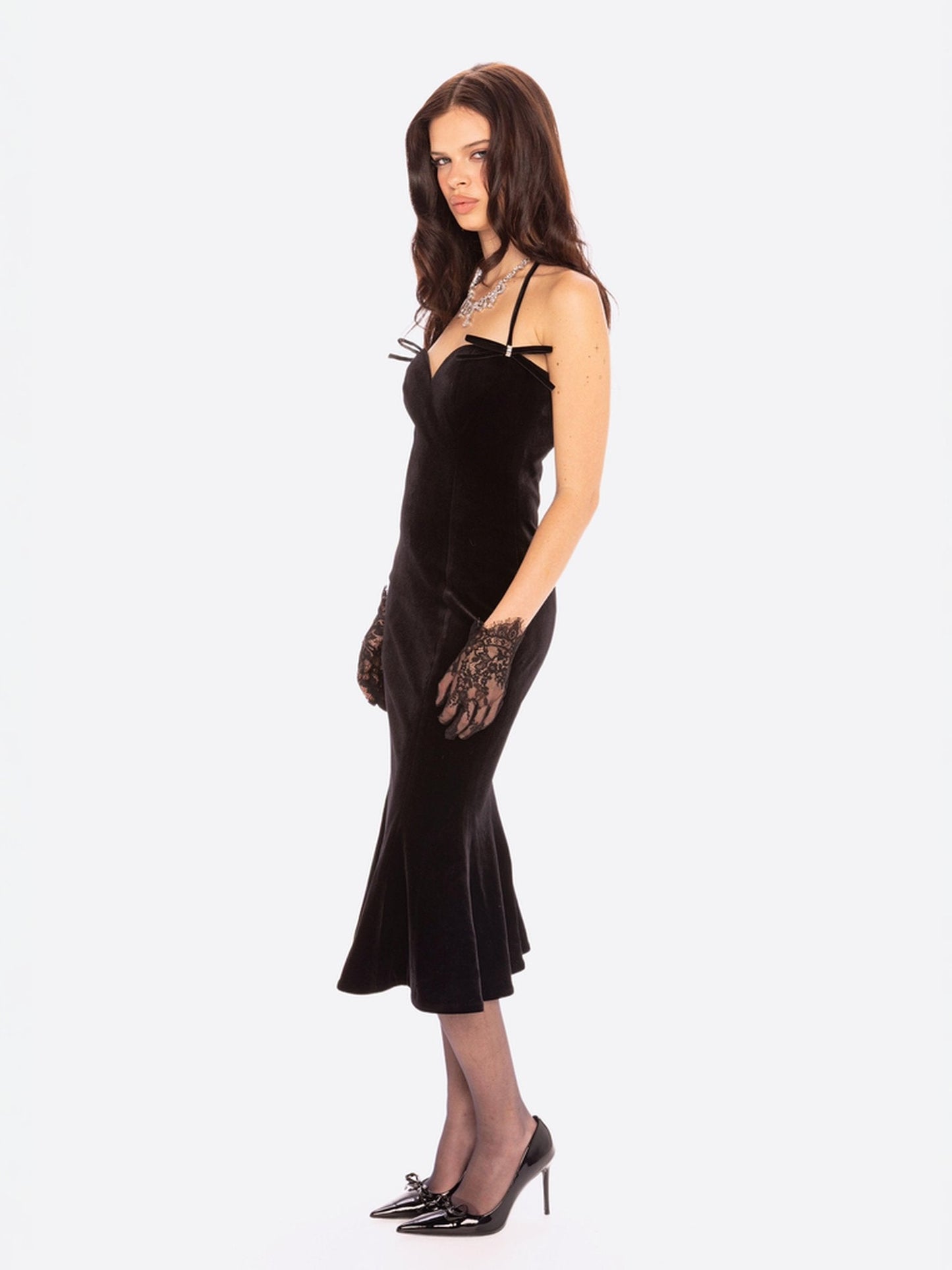 Althea Velvet Maxi Dress (Black)