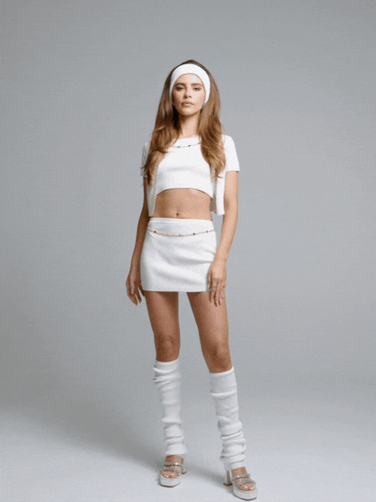 Kennedy Knit Skirt (White) (Final Sale)