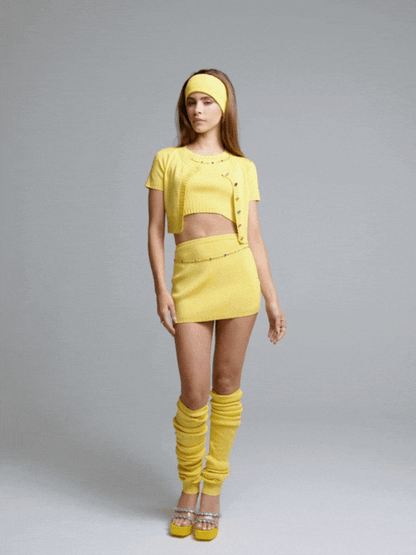 Kennedy Knit Top Set (Yellow) (Final Sale)