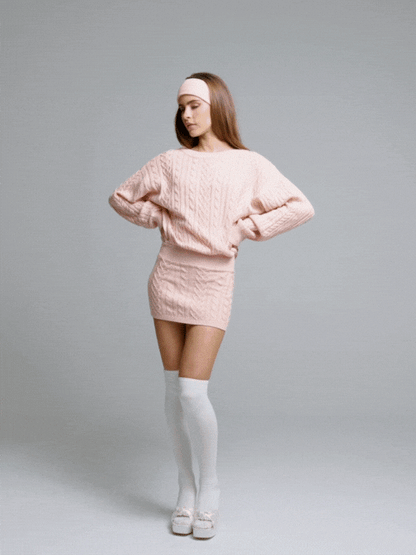 Kendall Knit Dress (Peach) (Final Sale)