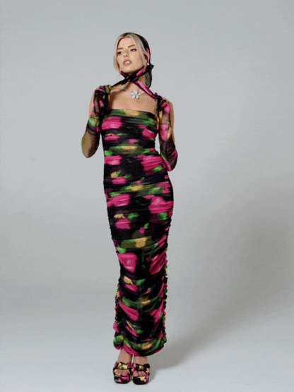 Cordelia Dress With Gloves (Floral) (Final Sale)