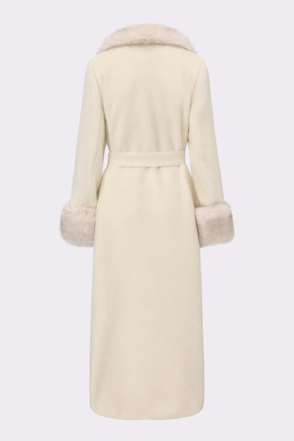 Adriana Faux Fur Coat (Off-White)