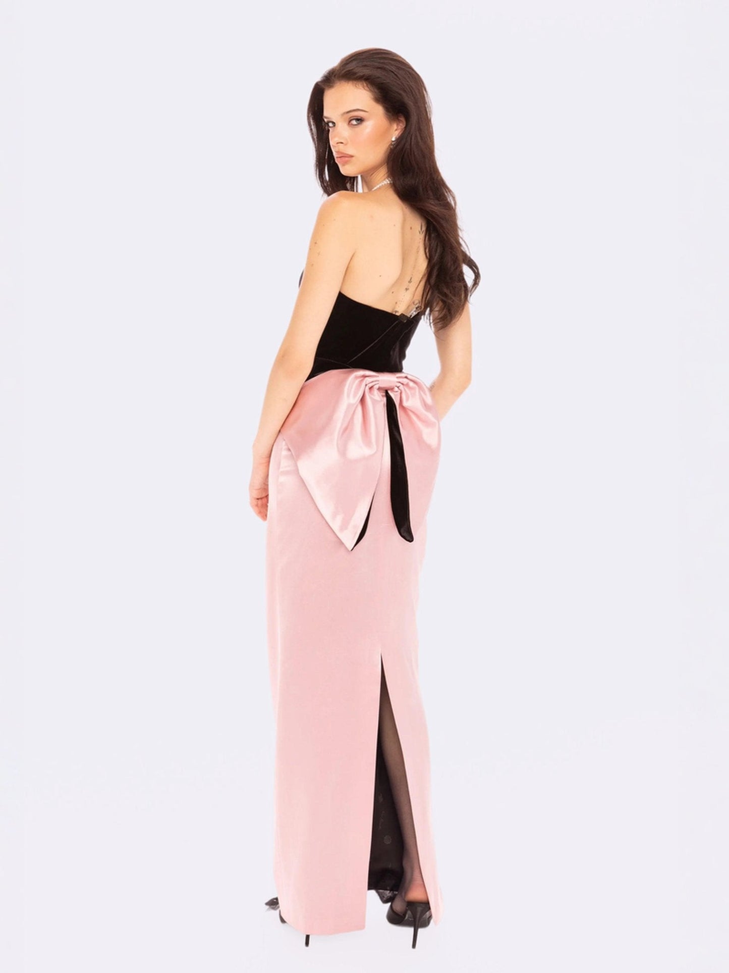 Amor Strapless Velvet Maxi Dress