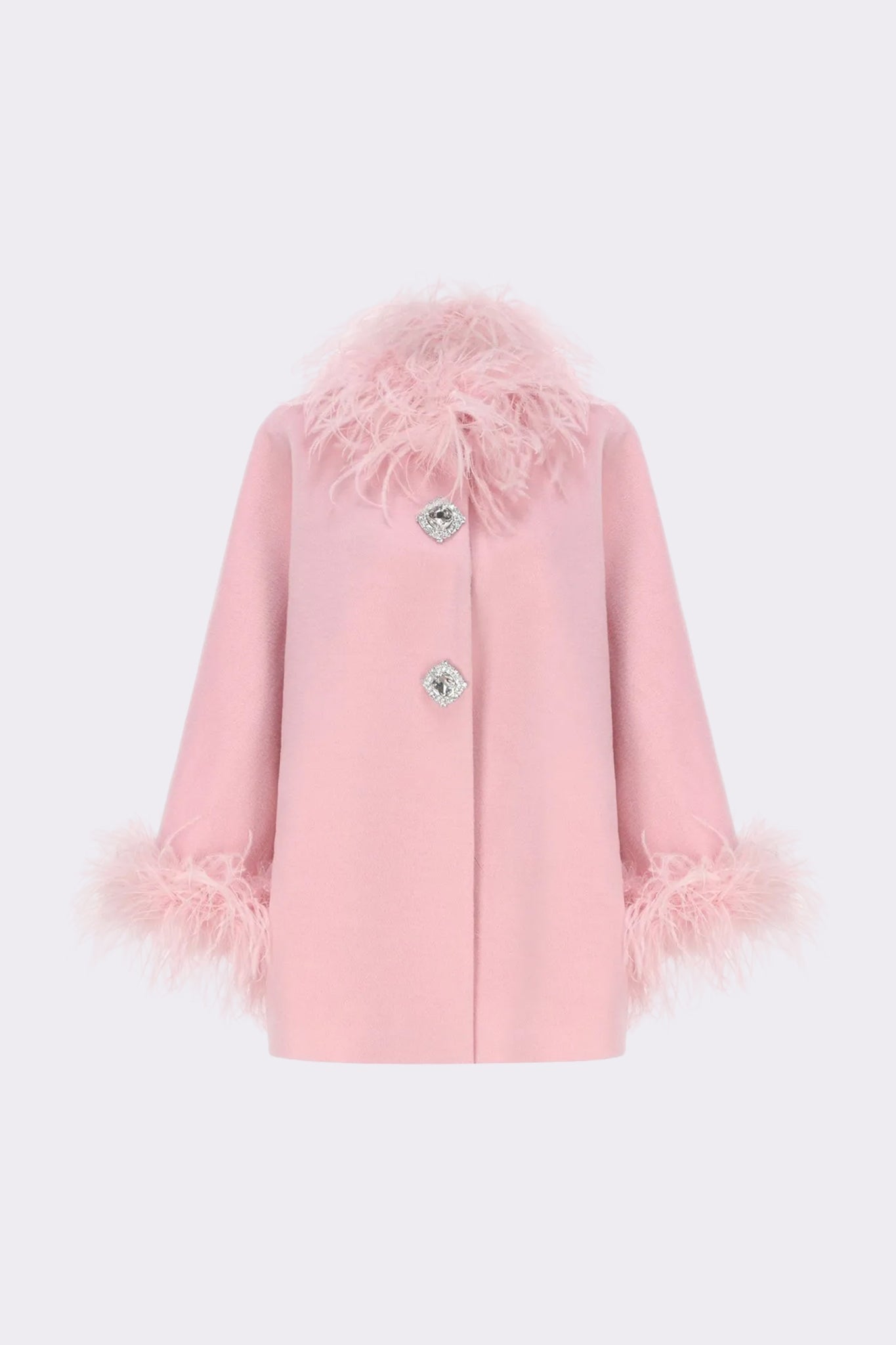 Angelica Feather Coat (Pink) (Final Sale)