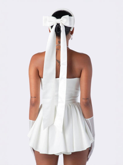 Giselle Bow Jumpsuit (White)